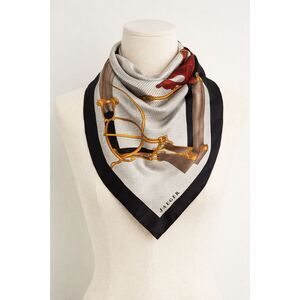 Jaeger 100% Silk Scarf Made in Italy Equestrian Riding Boots Horsebit